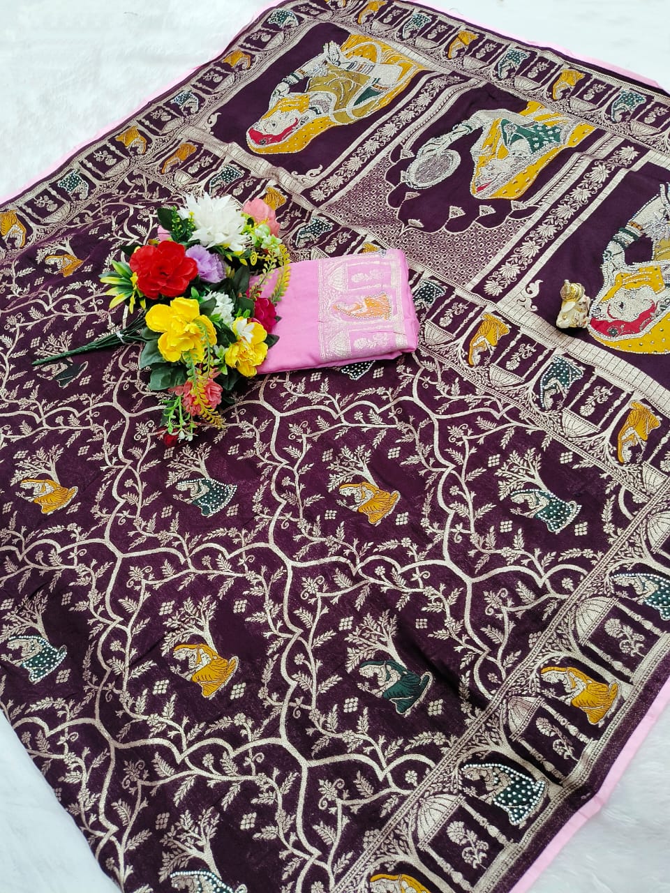 PURE DOLA BANARASI SAREE WEAVING JARI