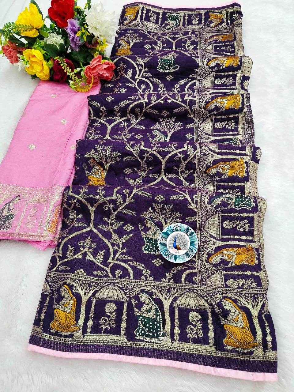PURE DOLA BANARASI SAREE WEAVING JARI