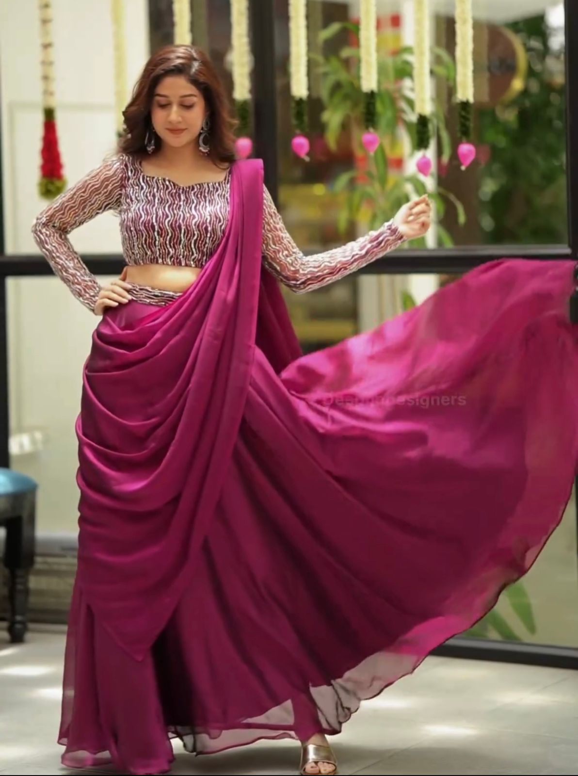 DESIGNER PARTY WEAR LAHENGA  WITH STICH BLOUSE WITH EMBROIDERY CODING WORK