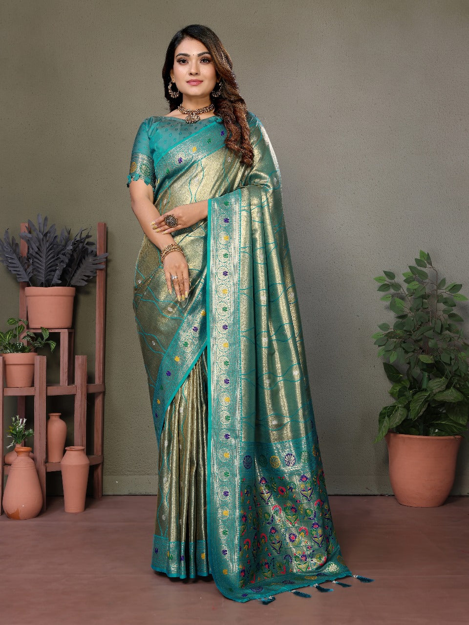 Pure Banarasi Tissue Silk