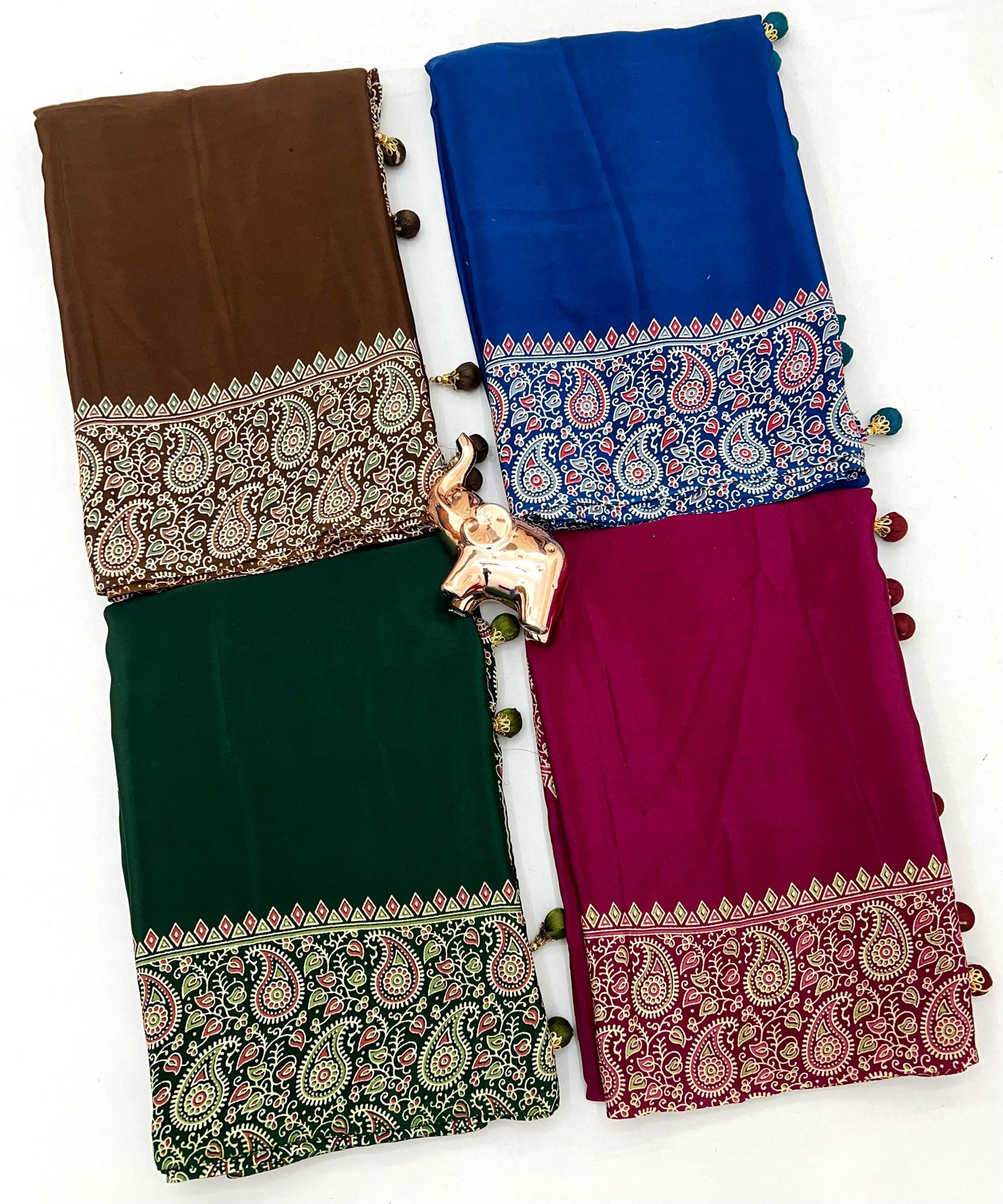 Pure Satin with Ajrak printed Sarees