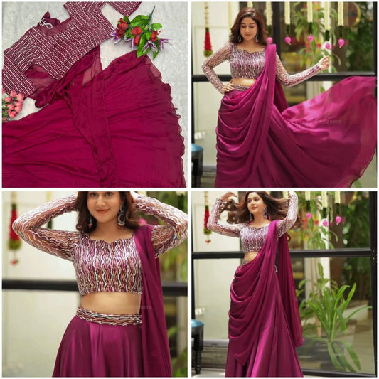 New Super Trending Party Wear Shrug with Sarara