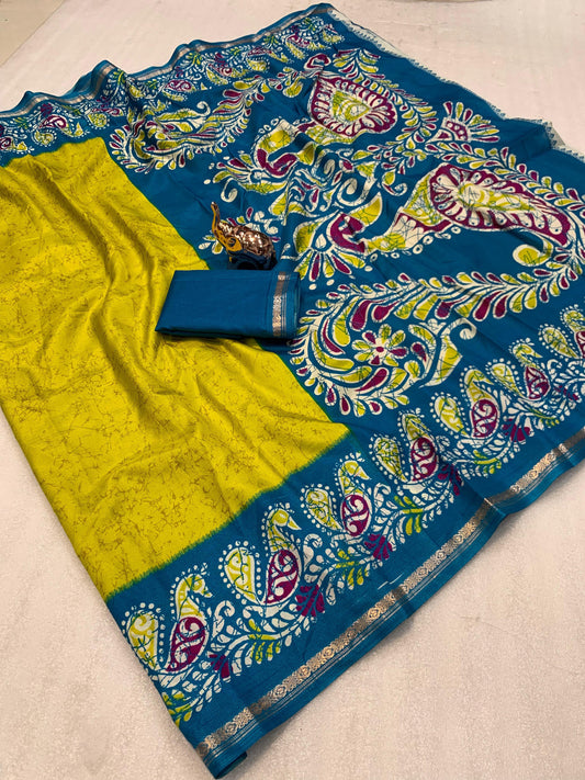 Dolla silk sarees with trending kalamkari prints