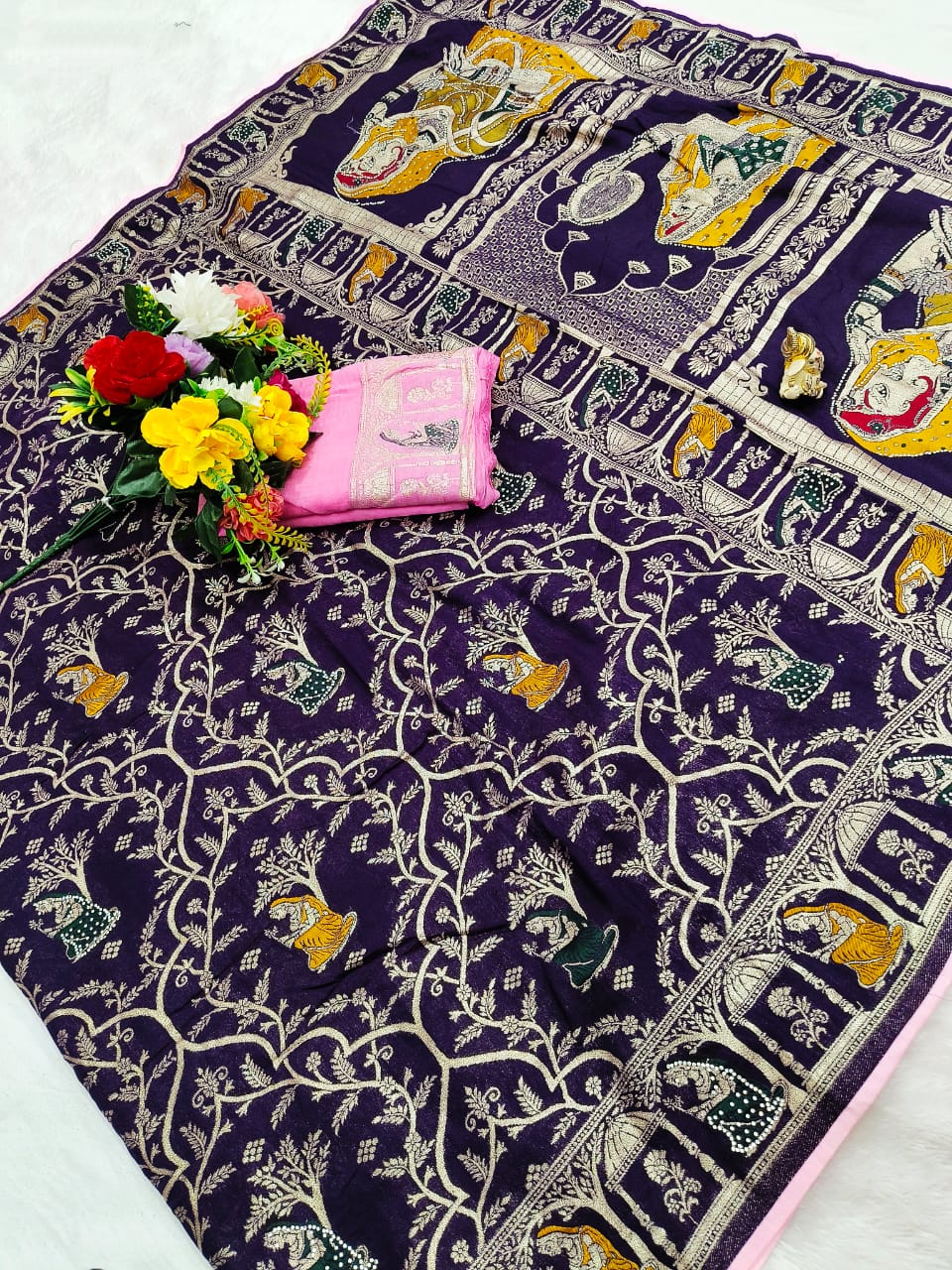 PURE DOLA BANARASI SAREE WEAVING JARI