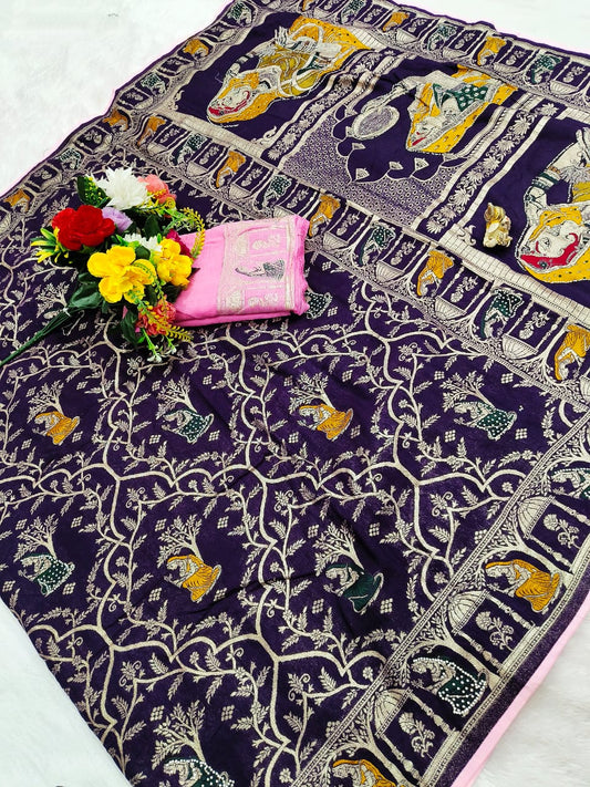 PURE DOLA BANARASI SAREE WEAVING JARI