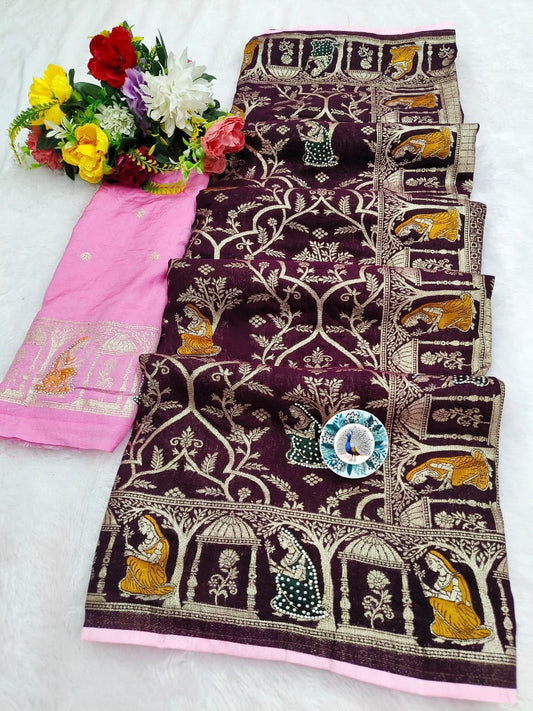 PURE DOLA BANARASI SAREE WEAVING JARI
