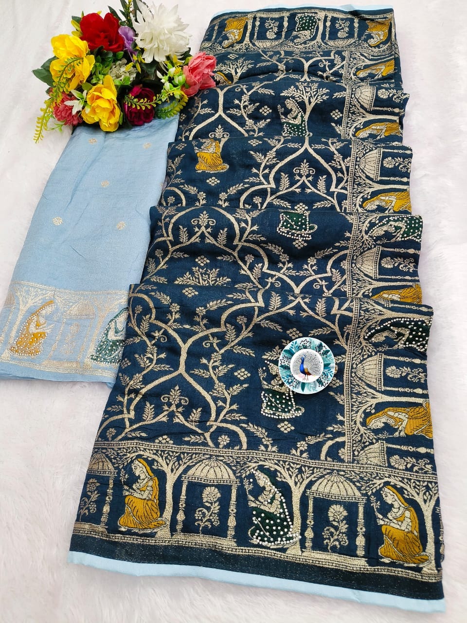 PURE DOLA BANARASI SAREE WEAVING JARI
