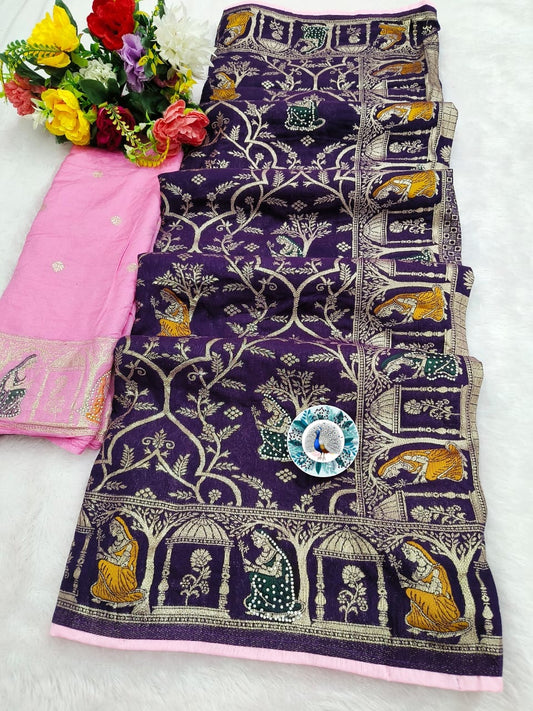 PURE DOLA BANARASI SAREE WEAVING JARI