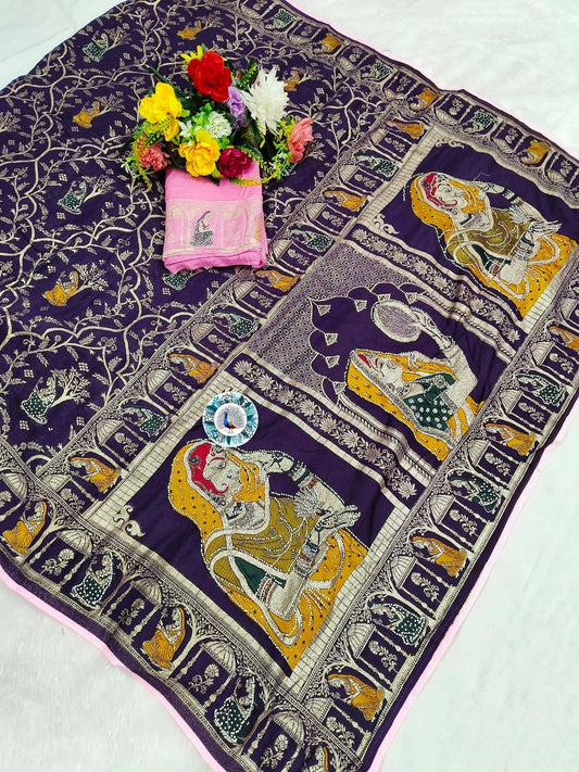 PURE DOLA BANARASI SAREE WEAVING JARI