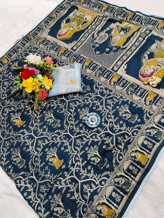 PURE DOLA BANARASI SAREE WEAVING JARI