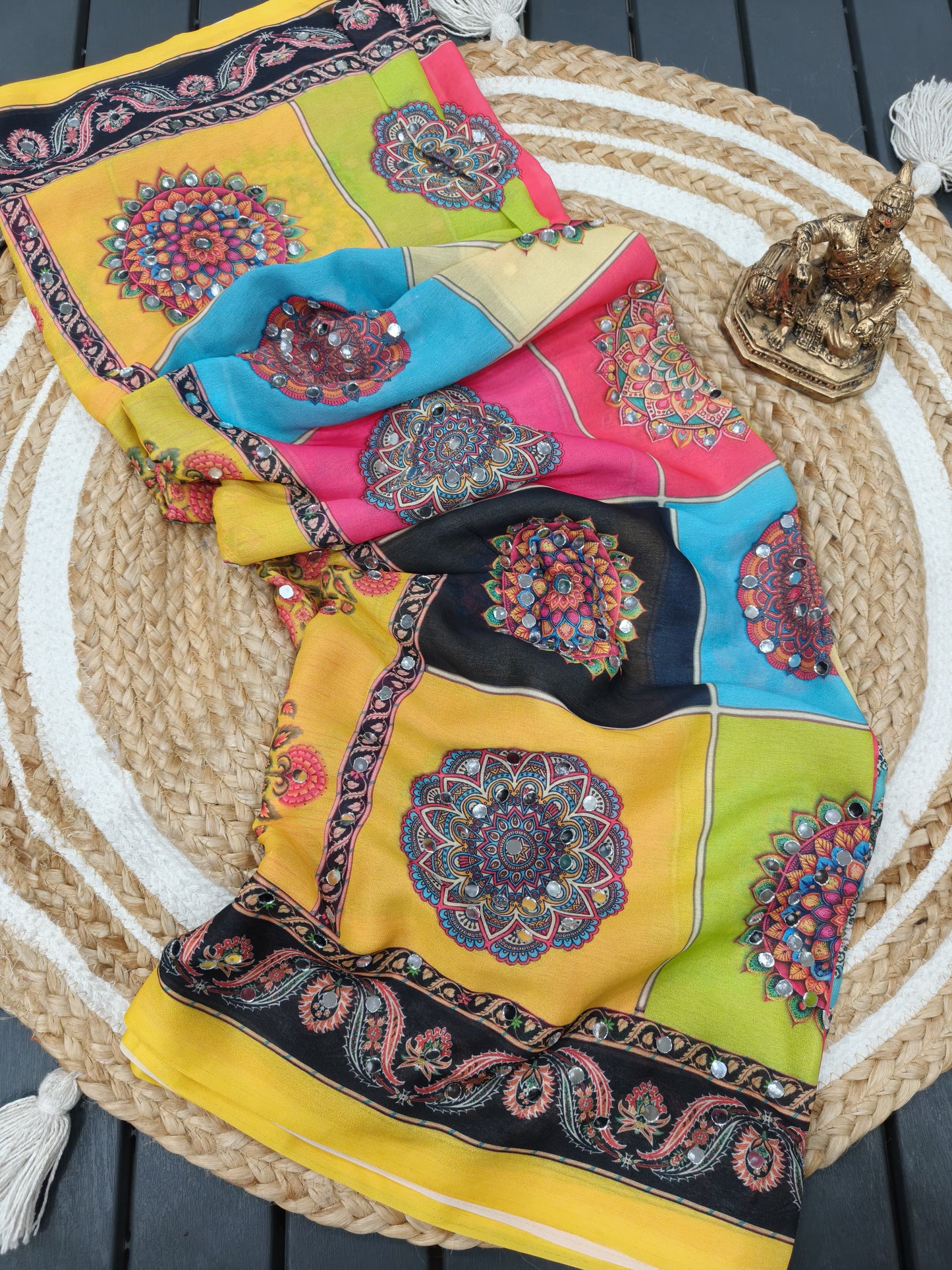 Heavy Marsh mellow georgette saree