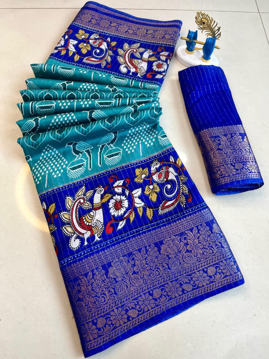 Pure dola Silk Reco Zari Saree