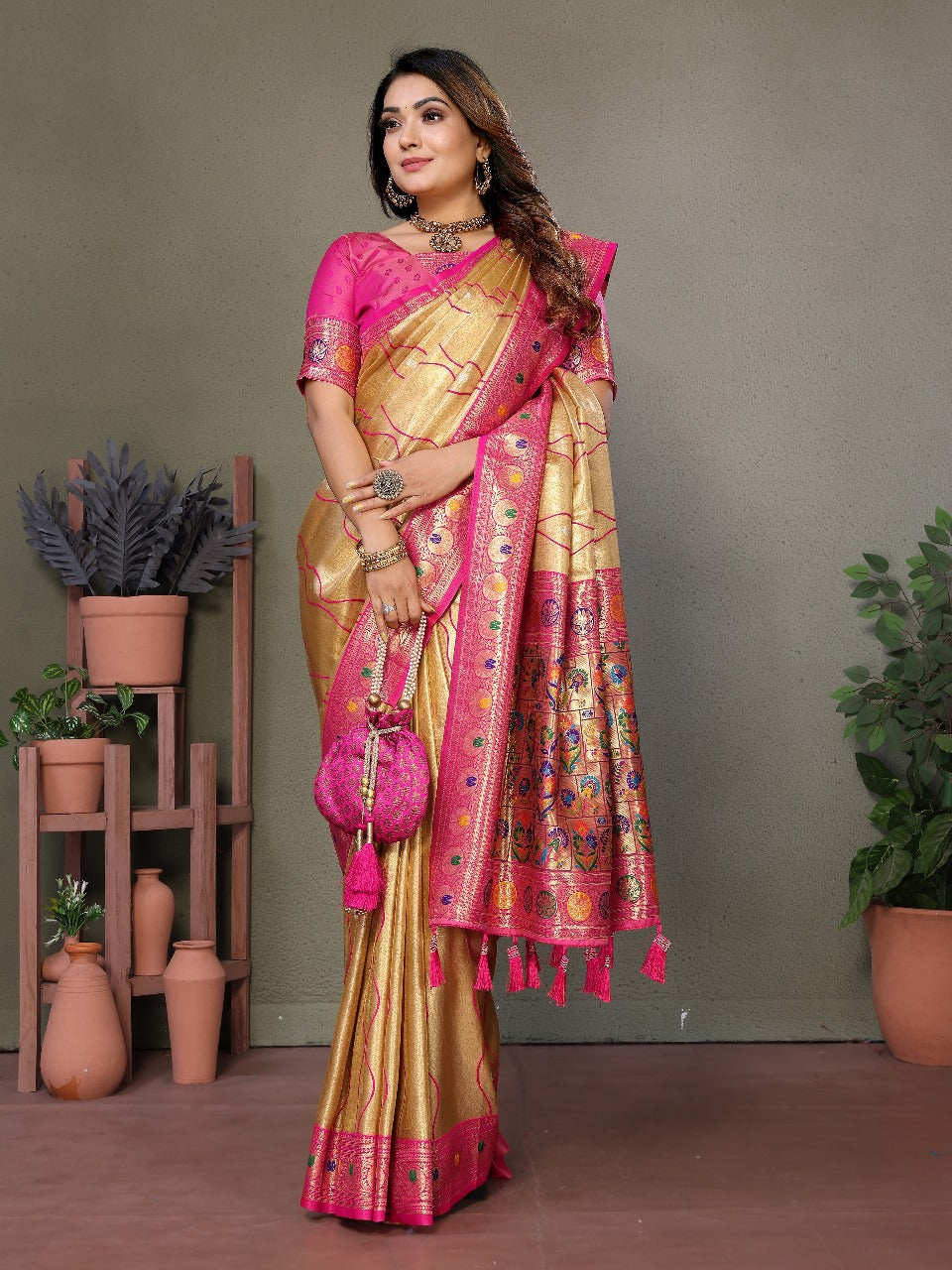 Pure Banarasi Tissue Silk